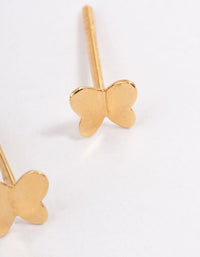 Gold Plated Sterling Silver Polished Butterfly Stud Earrings - link has visual effect only