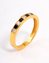 Gold Plated Sterling Silver Checkered Band Ring - link has visual effect only