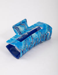 Blue Acrylic Marble Hair Claw Clip - link has visual effect only