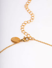 Waterproof Gold Plated Stainless Steel Teardrop Stone Pendant Necklace - link has visual effect only