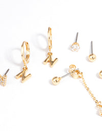 Letter 'N' Gold Plated Initial Ear Stackers - link has visual effect only