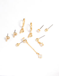 Letter 'P' Gold Plated Initial Ear Stackers - link has visual effect only