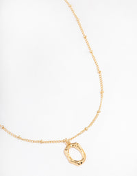 Letter 'O' Gold Plated Bamboo Initial Necklace - link has visual effect only