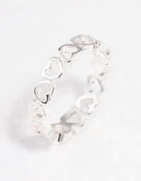 Silver Alternating Heart Ring - link has visual effect only