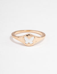 Gold Butterfly Signet Ring - link has visual effect only