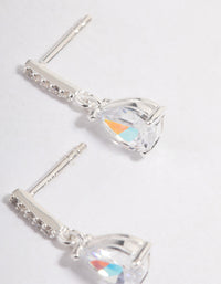 Sterling Silver Teardrop Cubic Zirconia Earrings - link has visual effect only