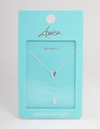 Sterling Silver Butterfly Cubic Zirconia Necklace - link has visual effect only