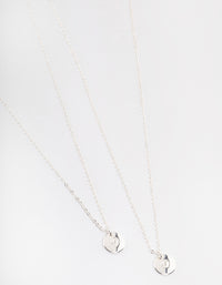 Silver Plated Heart Disc Necklace Pack - link has visual effect only