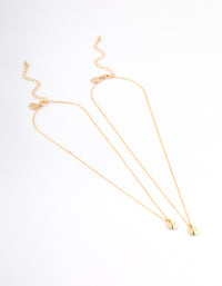 Gold Plated Heart Disc Necklace Pack - link has visual effect only