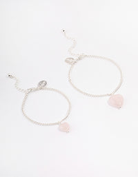 Silver Plated Rose Quartz Bracelet Pack - link has visual effect only