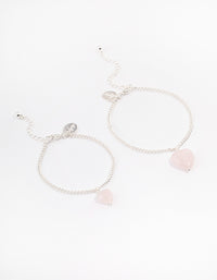 Silver Plated Rose Quartz Bracelet Pack - link has visual effect only