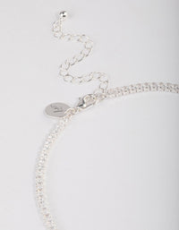 Silver Plated Fine Cubic Zirconia Cupchain Tennis Necklace - link has visual effect only