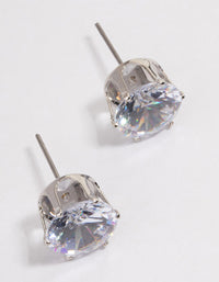 Rhodium Classic Large Diamante Stud Earrings - link has visual effect only