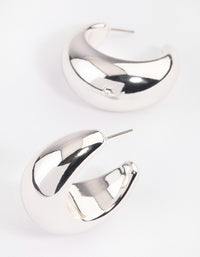 Silver Thick Puffy Hoop Earrings - link has visual effect only