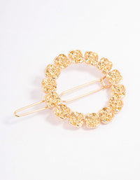 Gold Open Circle Flower Hair Clip - link has visual effect only