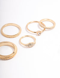 Gold Cluster & Textured Ring Pack - link has visual effect only