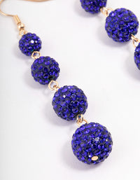 Blue Triple Ball Drop Earrings - link has visual effect only