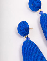 Blue People Threaded Wrap Drop Earrings - link has visual effect only