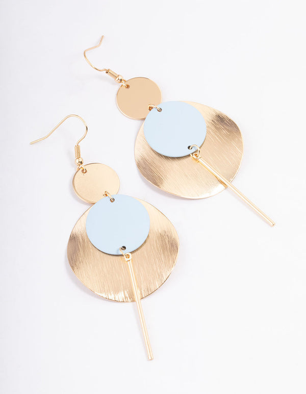 Blush Multi Disc & Stick Drop Earrings