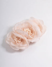 Cream Fabric Trio Flower Corsage - link has visual effect only