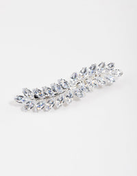 Silver Cubic Zirconia Leaf Hair Clip - link has visual effect only