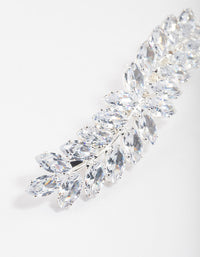 Silver Cubic Zirconia Leaf Hair Clip - link has visual effect only