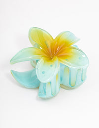 Blue Ombre Tropical Flower Claw Clip - link has visual effect only