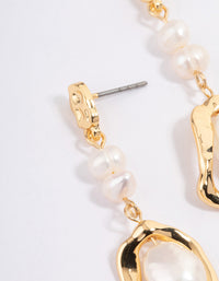 Gold Plated Irregular Freshwater Pearl Drop Earrings - link has visual effect only