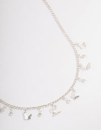 Silver Plated Cupchain Mixed Butterfly Necklace - link has visual effect only