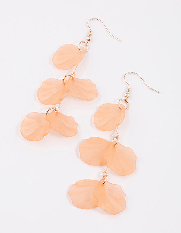 Blush Triple Tier Petal Drop Earrings