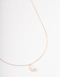 Rose Gold Freshwater Pearl Drop Necklace - link has visual effect only