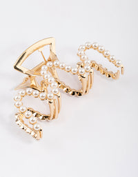 Gold Pearl Wavy Claw Clip - link has visual effect only