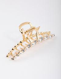 Gold Curve Pearl & Diamante Claw Clip - link has visual effect only