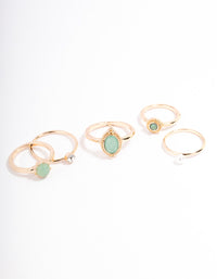 Gold Ornate Oval Ring 5-Pack - link has visual effect only