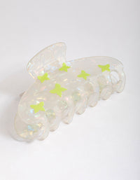 Clear Marble Butterfly Print Acrylic Claw Clip - link has visual effect only