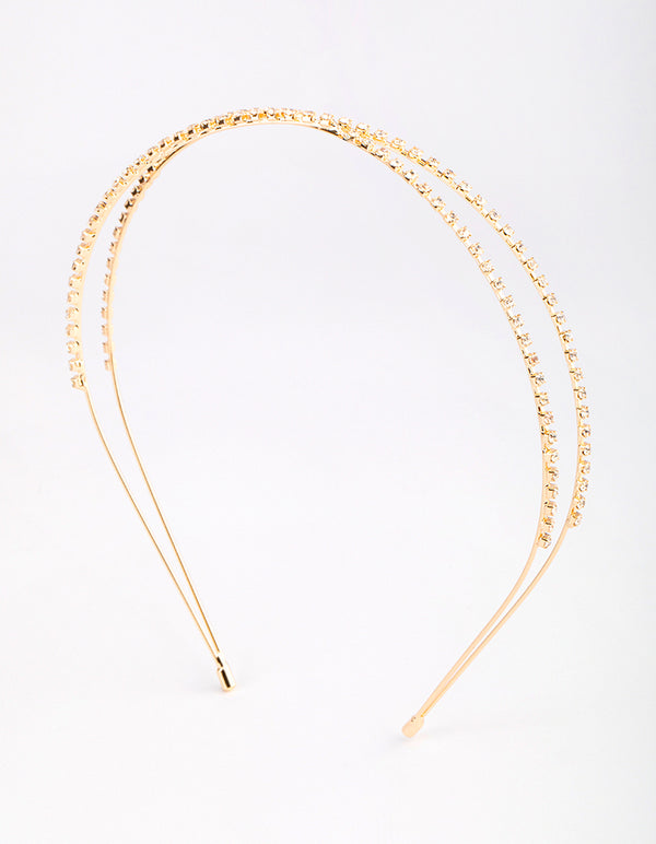 Gold Cross Diamante Headband