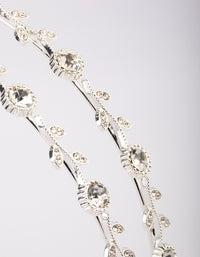 Silver Floral Diamante Headband - link has visual effect only