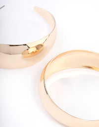 Gold Smooth Thick Hoop Earrings - link has visual effect only