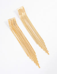 Gold Plated Box Chain Waterfall Drop Earrings - link has visual effect only