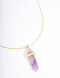 Gold Plated Amethyst Shard Necklace - link has visual effect only