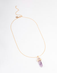 Gold Plated Amethyst Shard Necklace - link has visual effect only