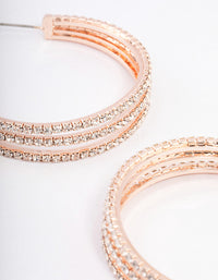 Rose Gold Triple Illusion Statement Hoop Earrings - link has visual effect only