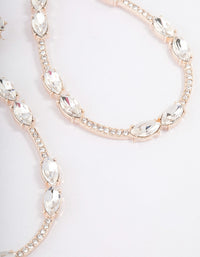 Rose Gold Statement Diamante Teardrop Earrings - link has visual effect only