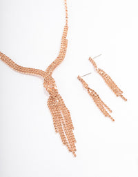 Rose Gold Graduated Twisted Jewellery Set - link has visual effect only