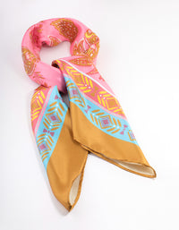 Pink Fabric Paisley Print Scarf - link has visual effect only