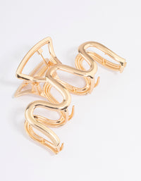 Gold Small Metal Wavy Claw Clip - link has visual effect only