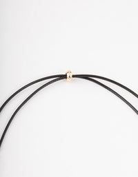 Dainty Gold Knot Adjustable Cord Choker - link has visual effect only