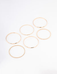 Gold Twisted & Plain Bracelet 6-Pack - link has visual effect only