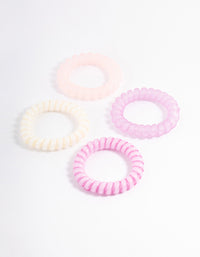 Pink Coil Hair Tie 4-Pack - link has visual effect only