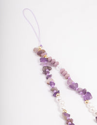 Amethyst Semi-Precious Stone Phone Strap - link has visual effect only